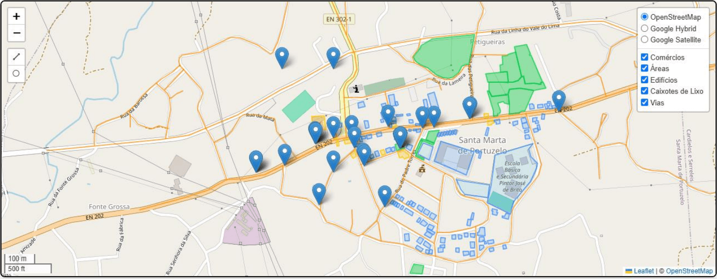 SIG: Interactive Map of Santa Marta de Portuzelo