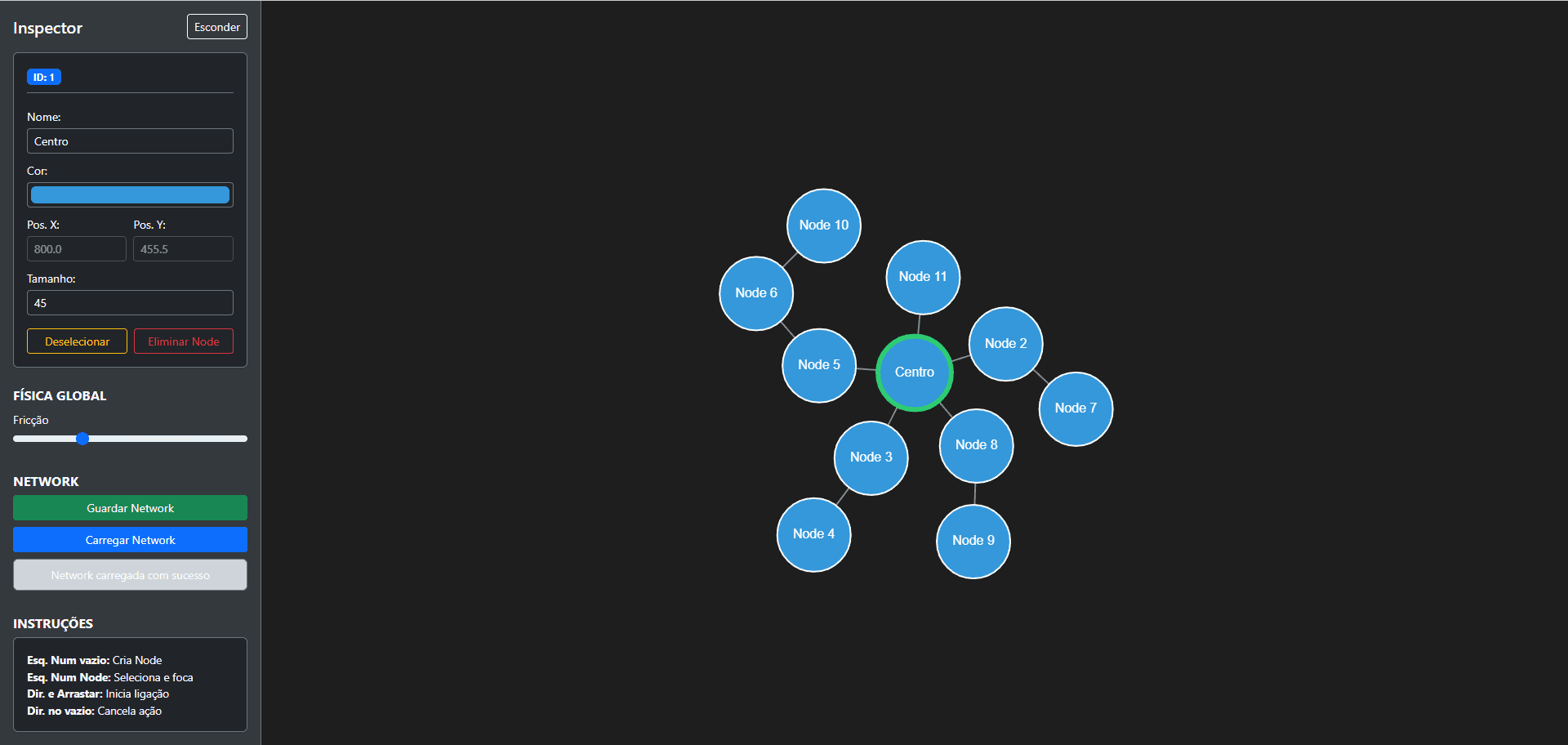 Dynamic Physics Network Visualizer - Mídia 2