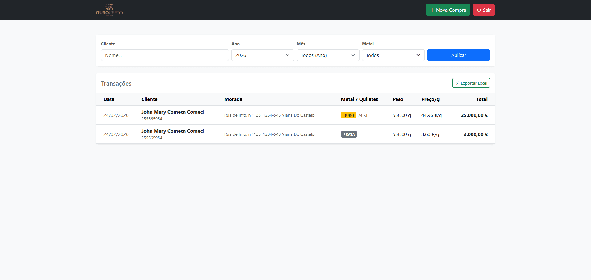 Ouro Certo - Gestão de Compra Offline - Mídia 8